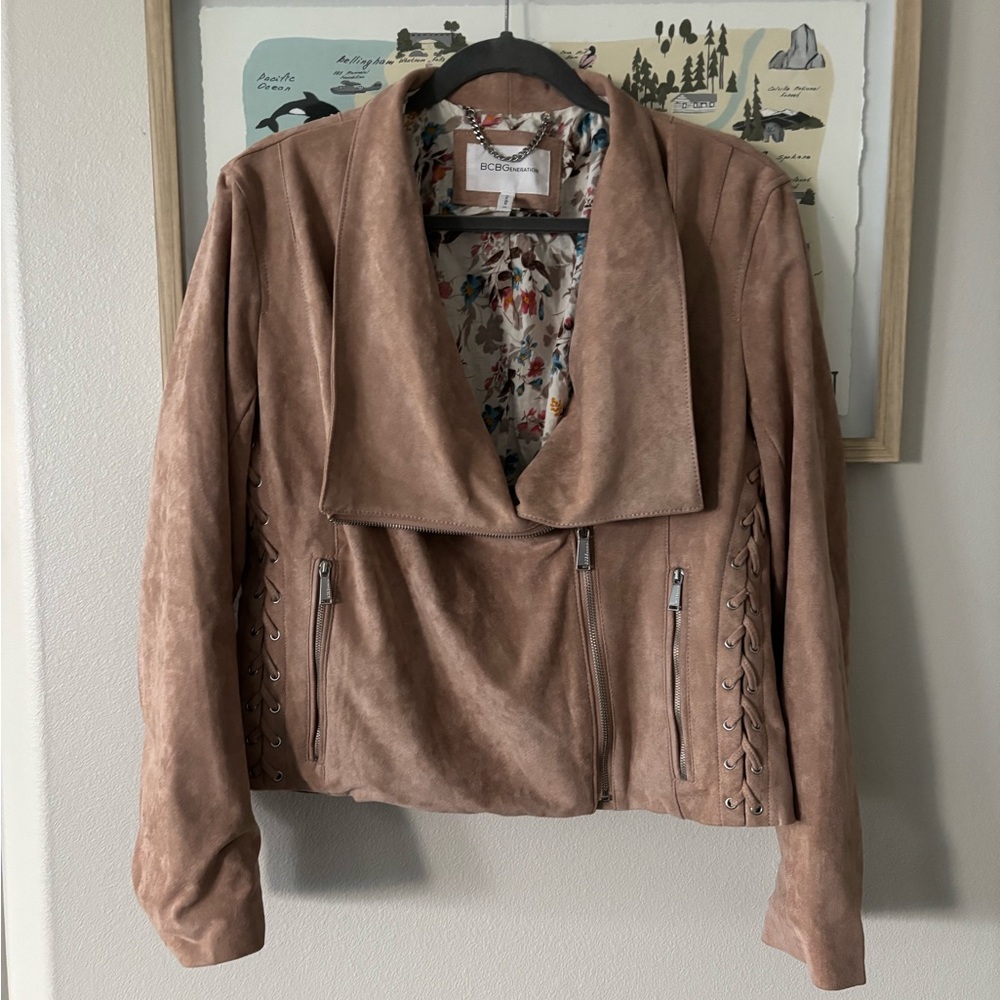 BCBGeneration Brown Suede Leather Jacket